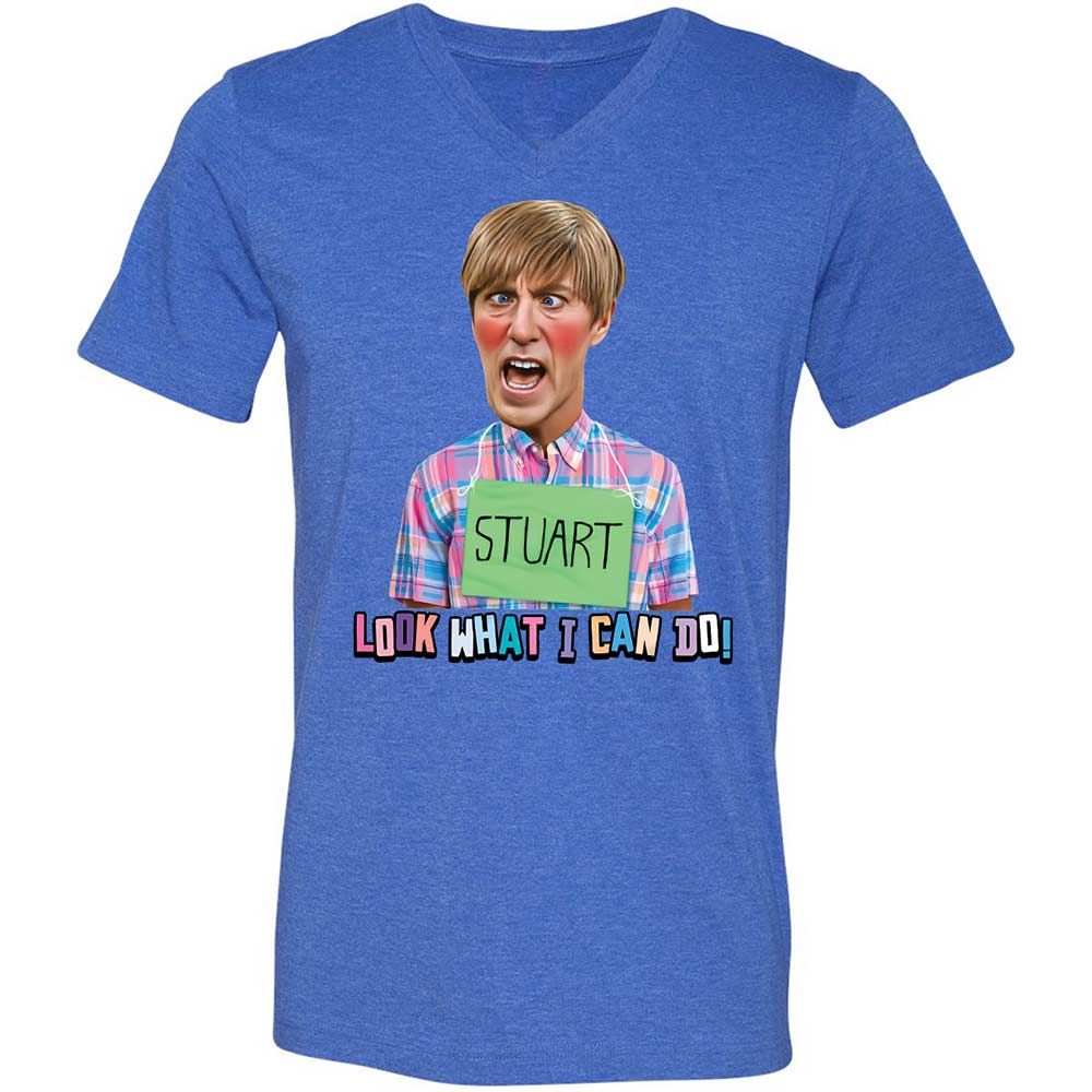 Unisex V-Neck T-Shirt - 36E5UNXW - Heather True Royal - 4
