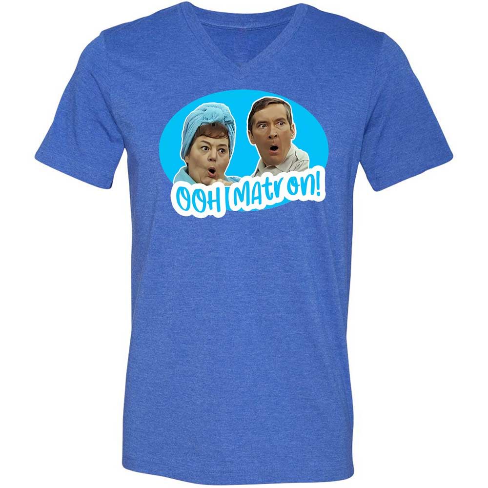 Unisex V-Neck T-Shirt - JETQD3BK - Heather True Royal - 4