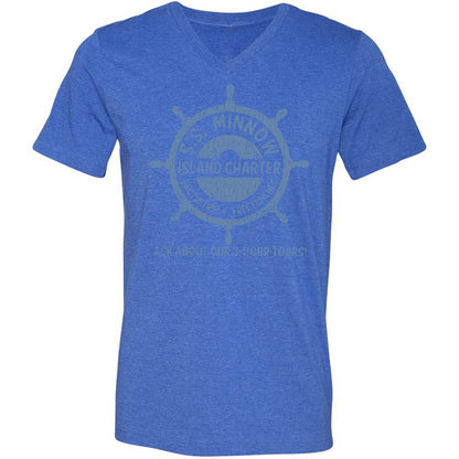 Unisex V-Neck T-Shirt - AH8PNLJ1 - Heather True Royal - 4