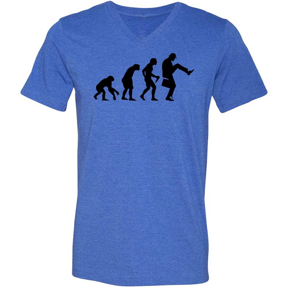 Unisex V-Neck T-Shirt - 7A2C82YS - Heather True Royal - 4