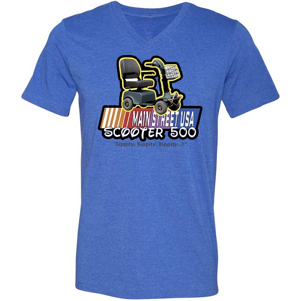 Unisex V-Neck T-Shirt - 2D6AB9UB - Heather True Royal - 4