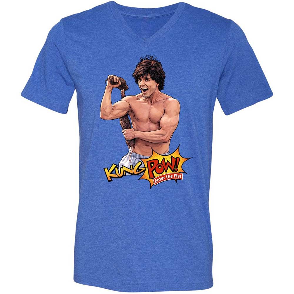Unisex V-Neck T-Shirt - 64Z6JHMP - Heather True Royal - 4