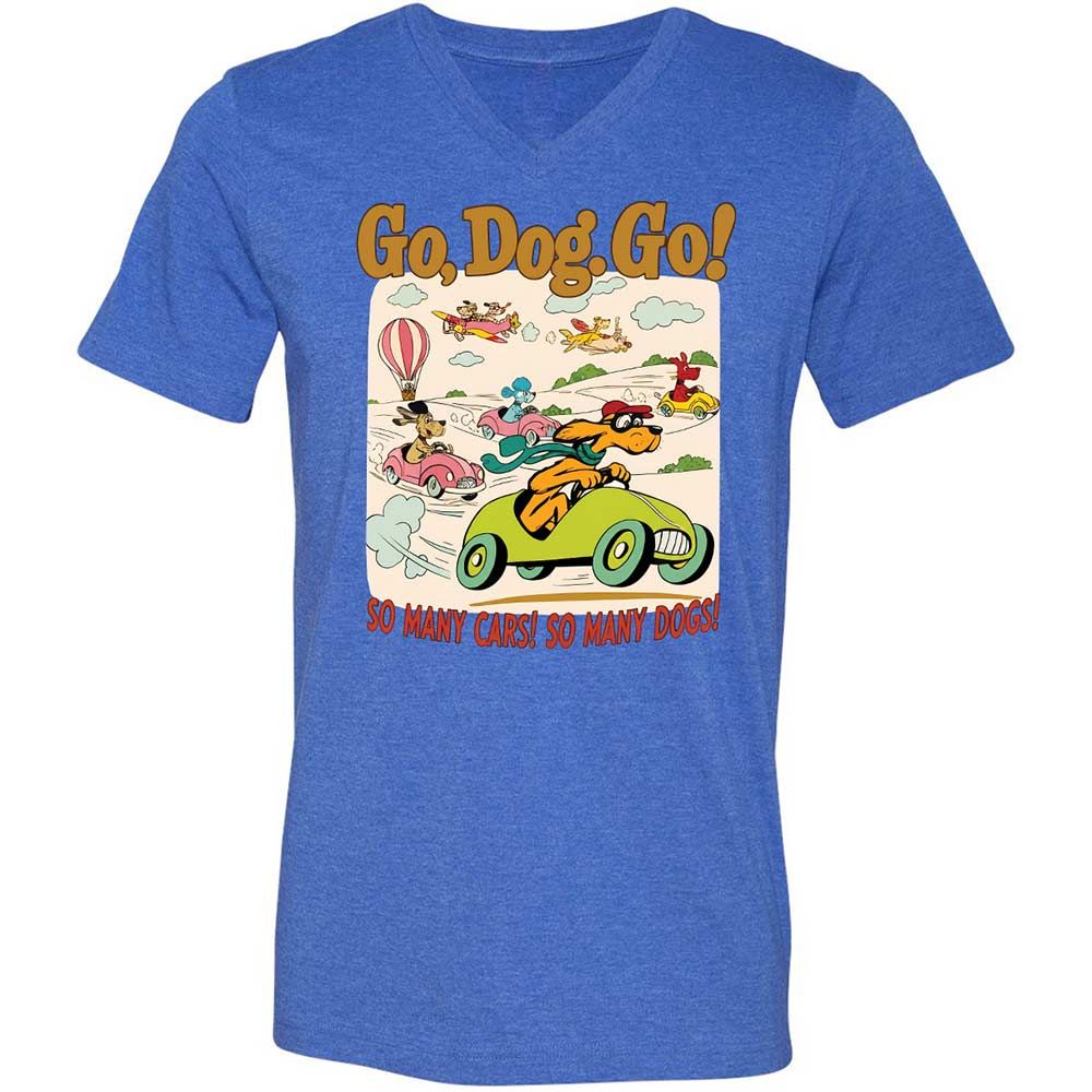 Unisex V-Neck T-Shirt - 1YXVMM7J - Heather True Royal - 4