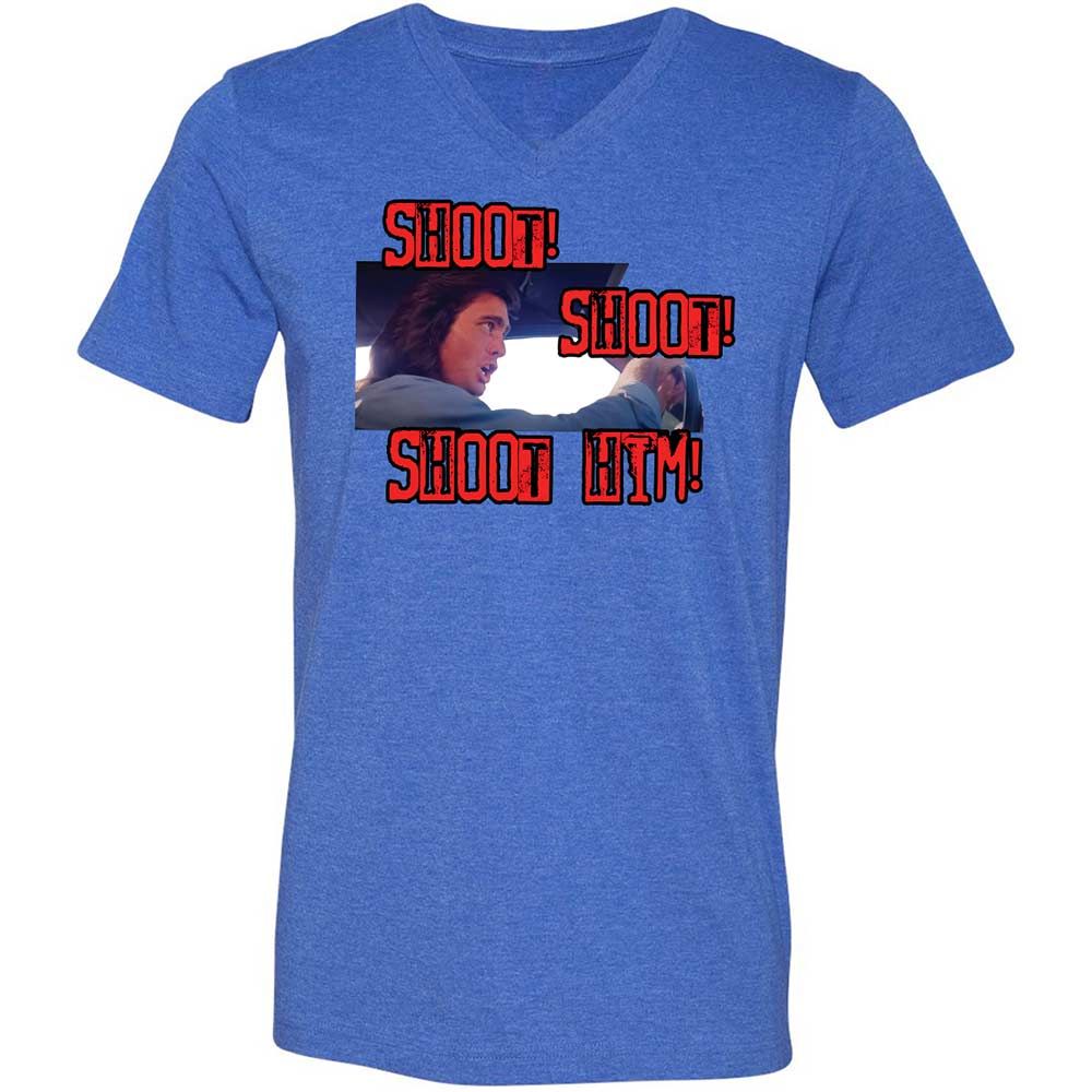 Unisex V-Neck T-Shirt - V51U6G3Y - Heather True Royal - 4