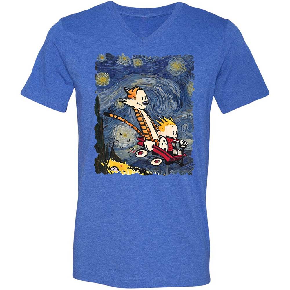 Unisex V-Neck T-Shirt - PDYASERS - Heather True Royal - 4
