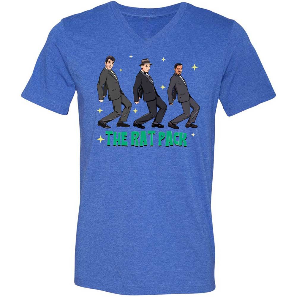 Unisex V-Neck T-Shirt - D1TZUHTJ - Heather True Royal - 4