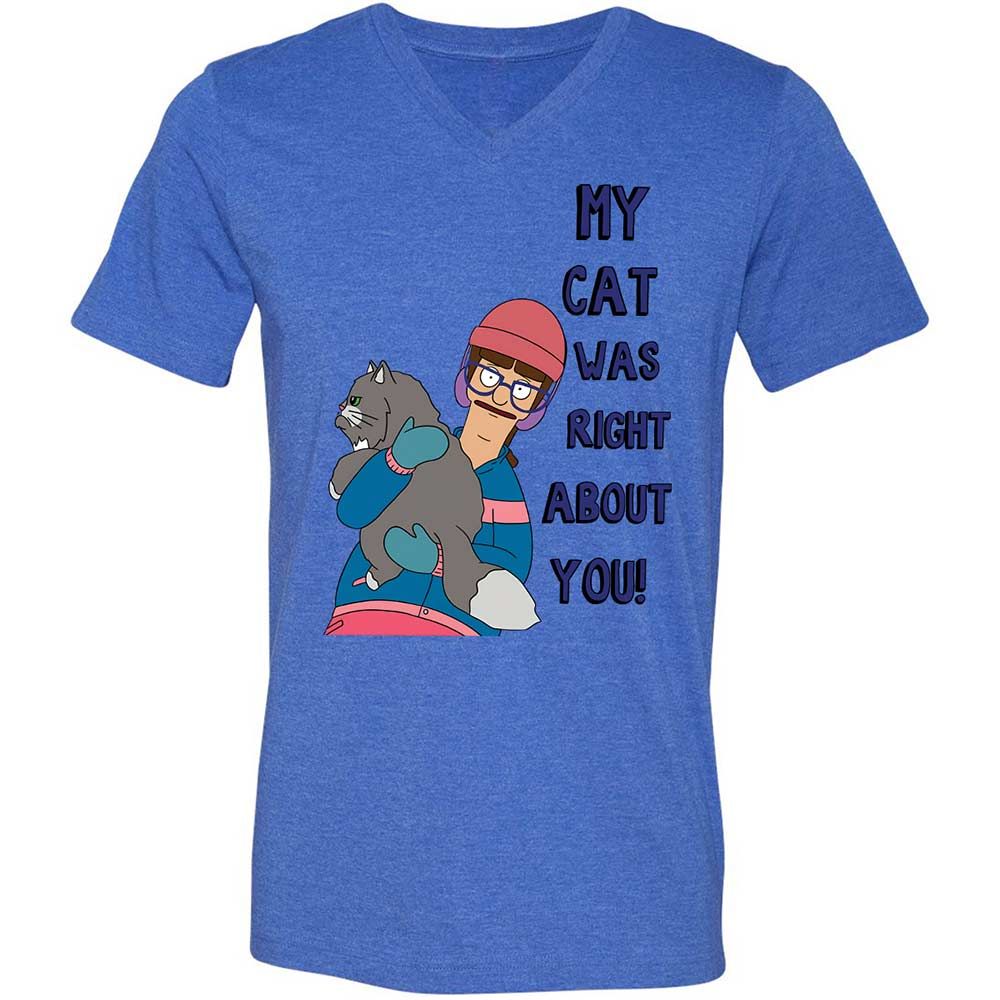 Unisex V-Neck T-Shirt - U7XDX31X - Heather True Royal - 4