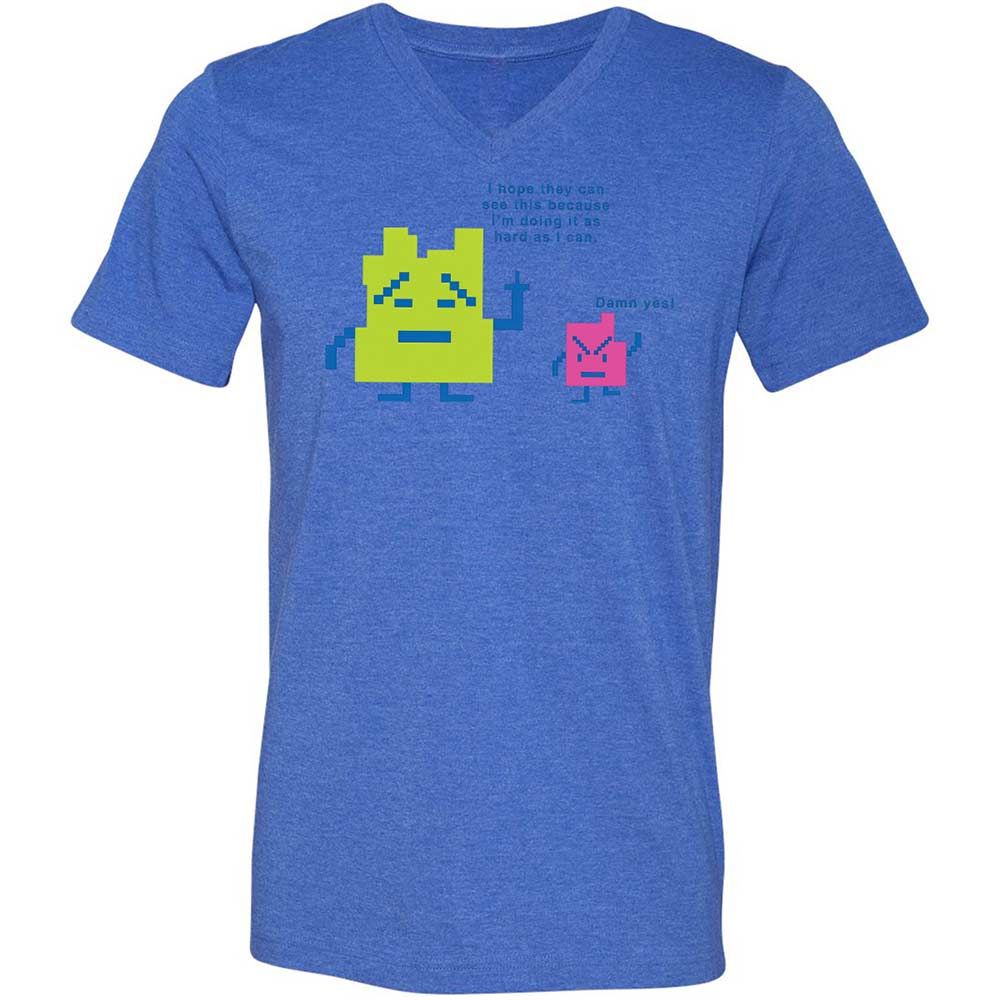 Unisex V-Neck T-Shirt - FJ7DM54A - Heather True Royal - 4