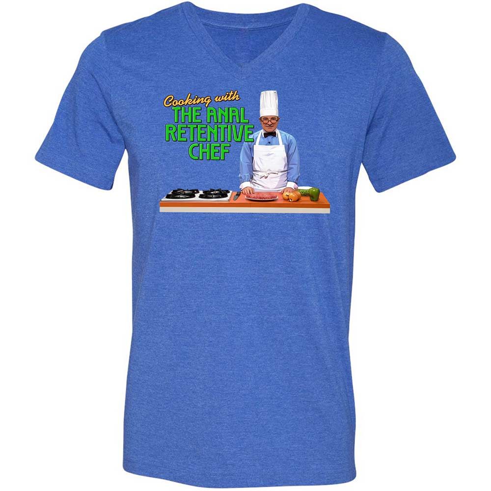 Unisex V-Neck T-Shirt - M6QQ6ZHC - Heather True Royal - 4
