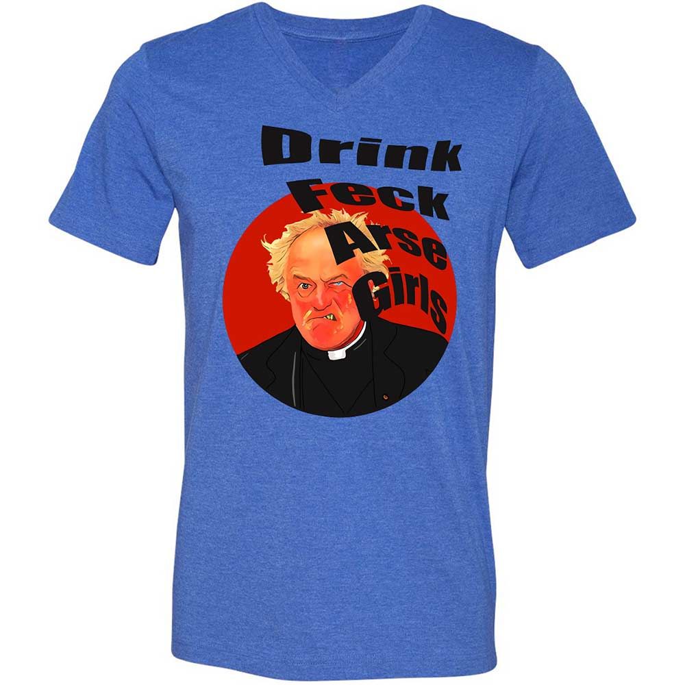 Unisex V-Neck T-Shirt - HTFWXHSP - Heather True Royal - 4