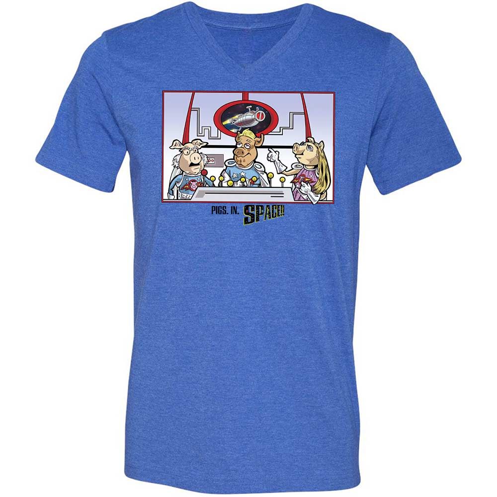 Unisex V-Neck T-Shirt - 1RYZ9RDN - Heather True Royal - 4