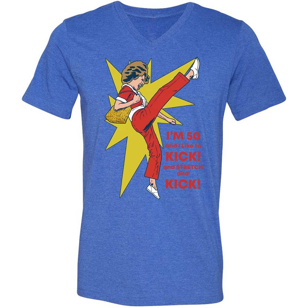 Unisex V-Neck T-Shirt - 4TNNU7HN - Heather True Royal - 4