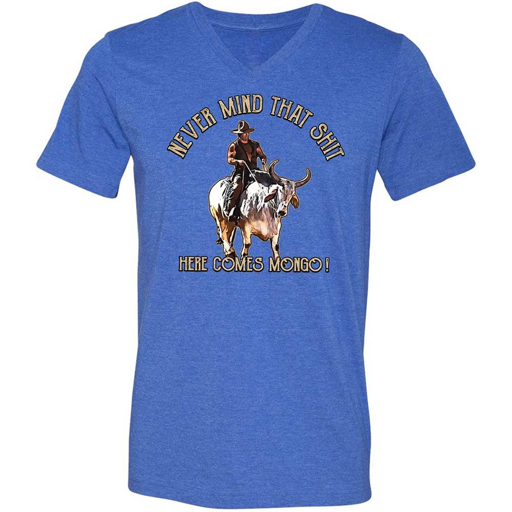 Unisex V-Neck T-Shirt - 2S7NAQ6A - Heather True Royal - 4