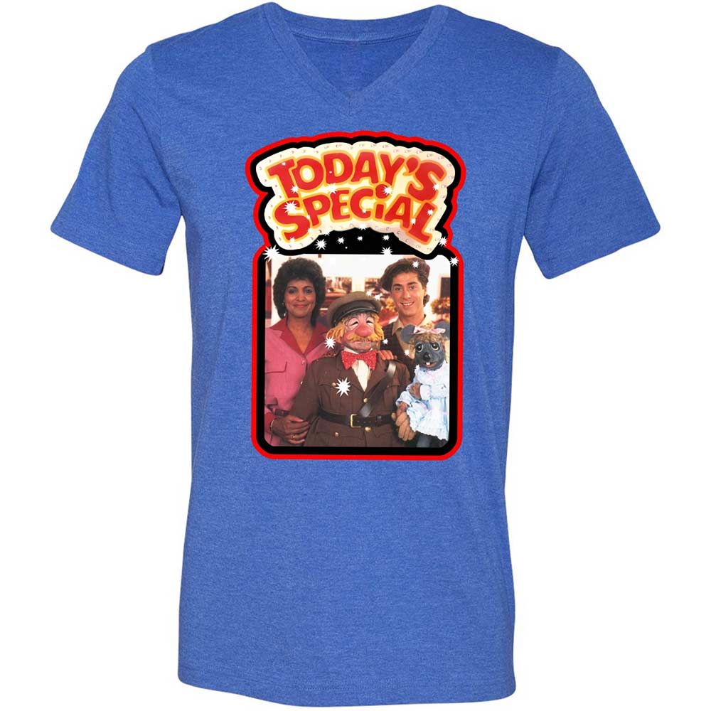 Unisex V-Neck T-Shirt - 3SAXVY7Q - Heather True Royal - 4