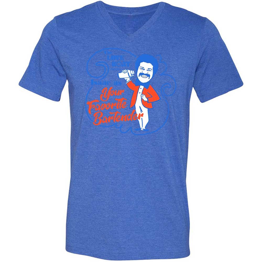 Unisex V-Neck T-Shirt - UEEKNUDB - Heather True Royal - 4