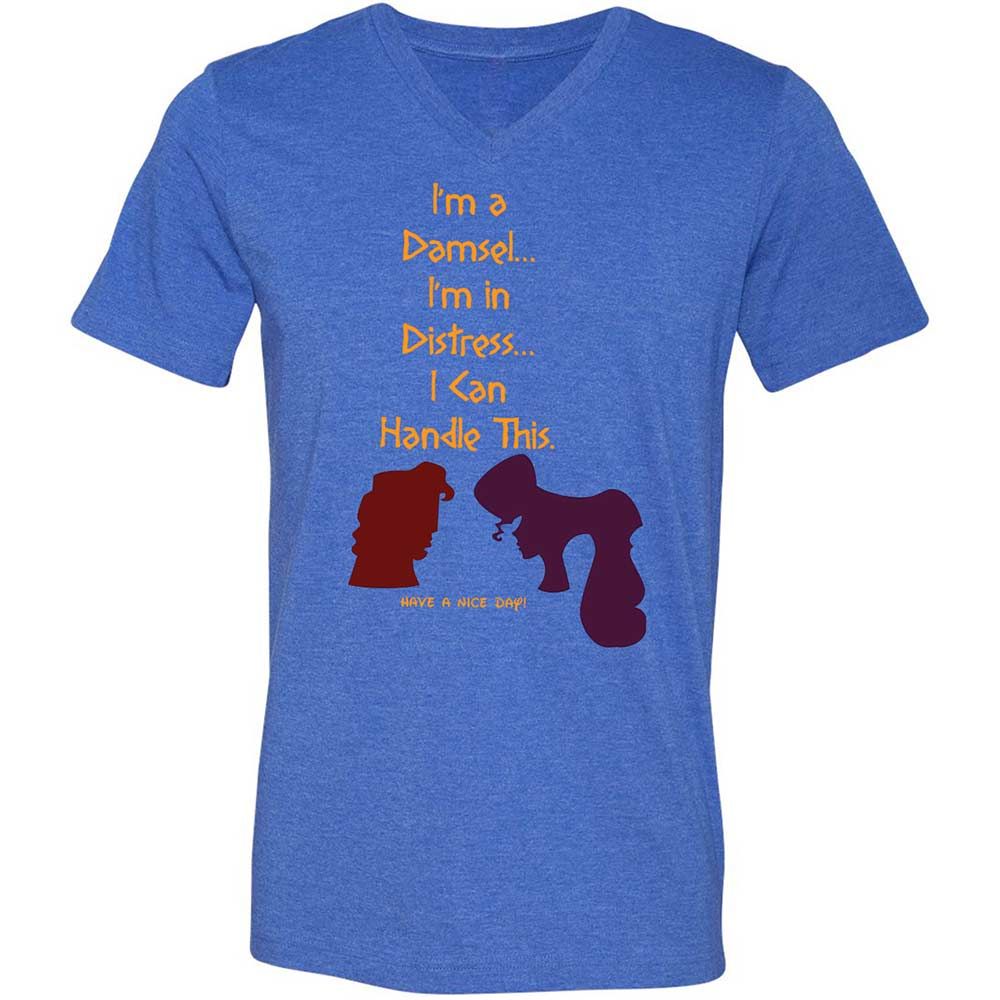 Unisex V-Neck T-Shirt - 1HN9TB3K - Heather True Royal - 4
