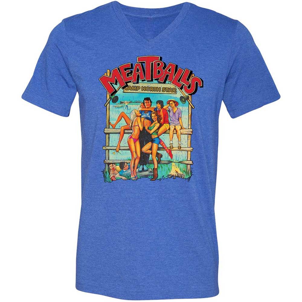 Unisex V-Neck T-Shirt - 9E9DV8KJ - Heather True Royal - 4
