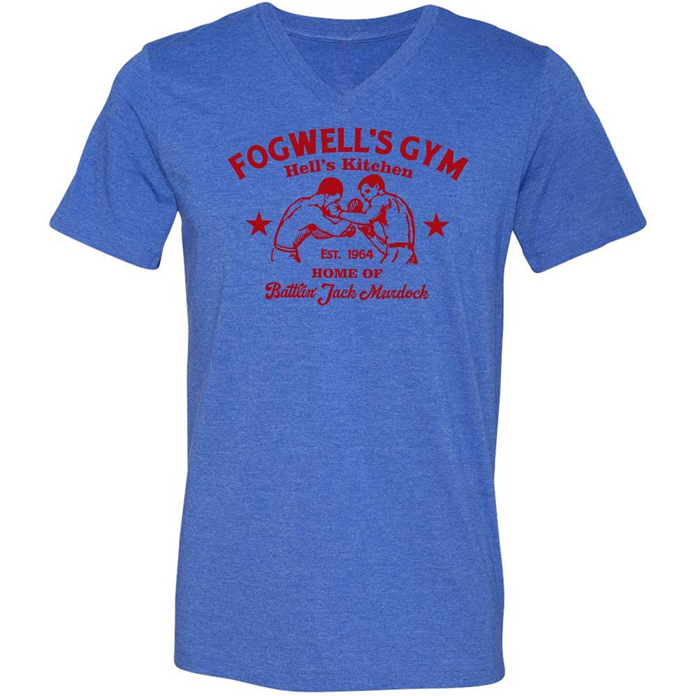 Unisex V-Neck T-Shirt - F72RK7BQ - Heather True Royal - 4