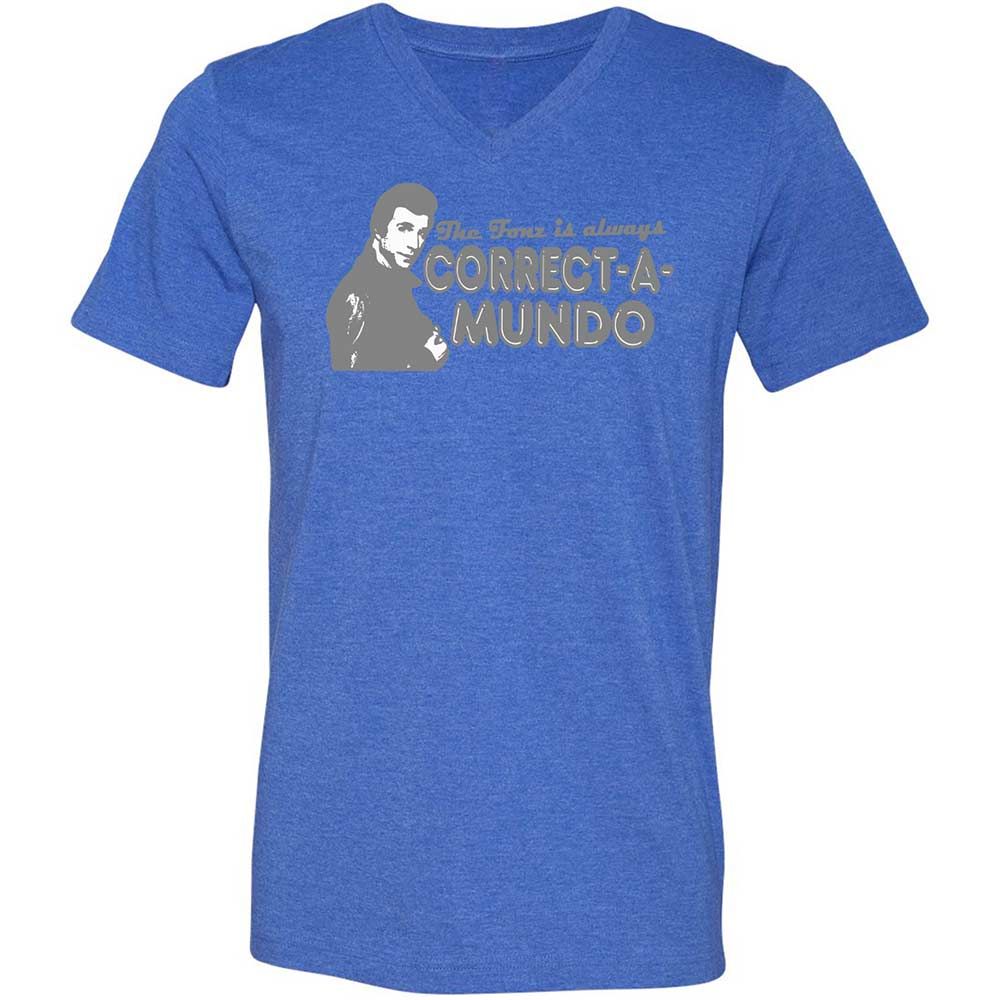 Unisex V-Neck T-Shirt - N1Q8UC2A - Heather True Royal - 4