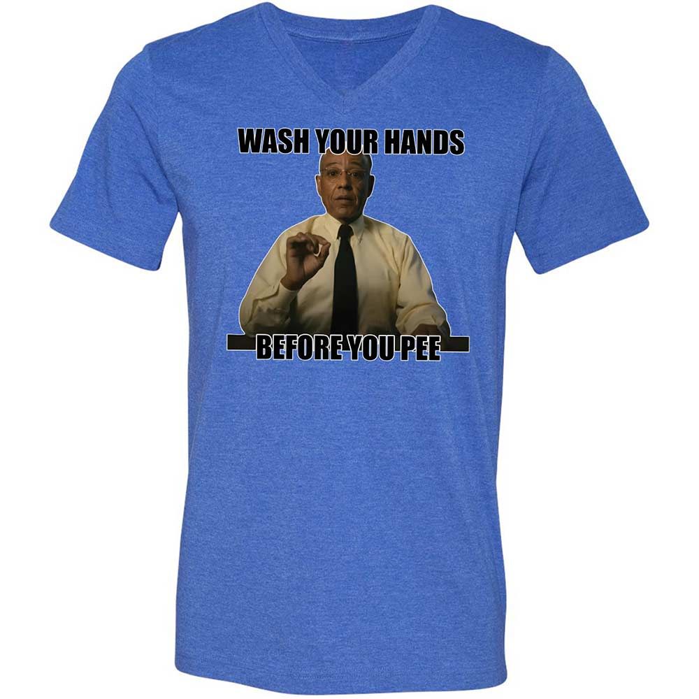 Unisex V-Neck T-Shirt - C2U7RHMR - Heather True Royal - 4