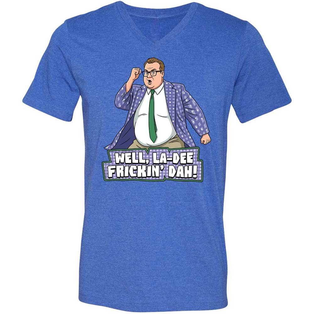 Unisex V-Neck T-Shirt - C4QNJ85R - Heather True Royal - 4