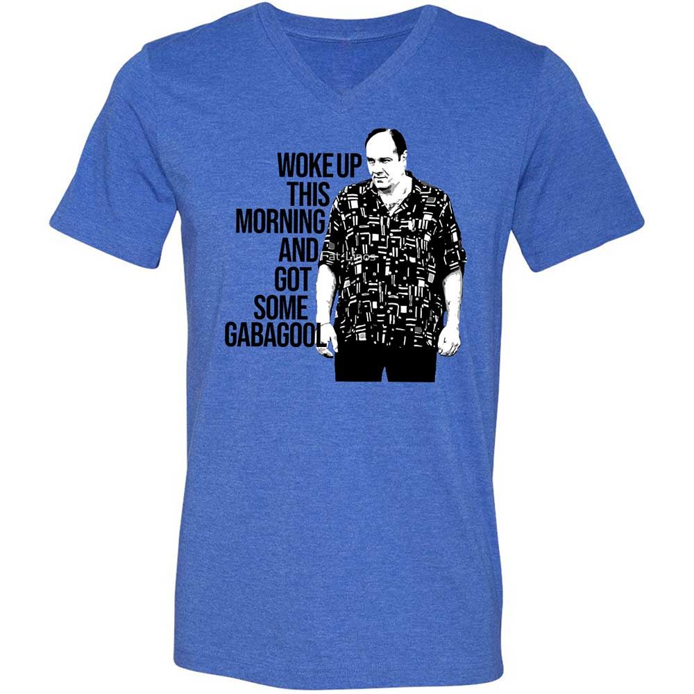 Unisex V-Neck T-Shirt - MNQF1C4G - Heather True Royal - 4