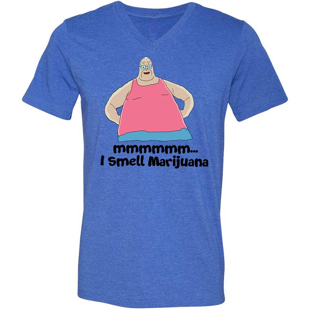 Unisex V-Neck T-Shirt - D3FQMEXJ - Heather True Royal - 4