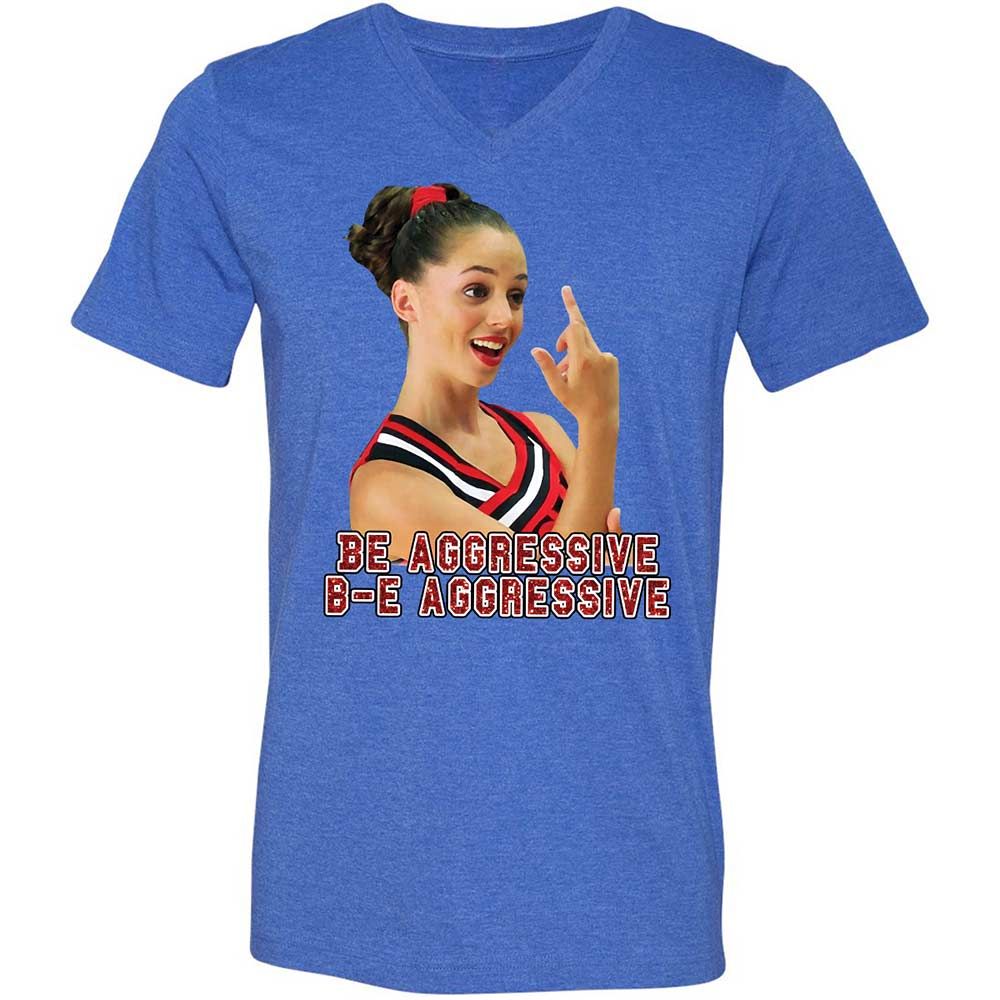 Unisex V-Neck T-Shirt - X23KM7CQ - Heather True Royal - 4