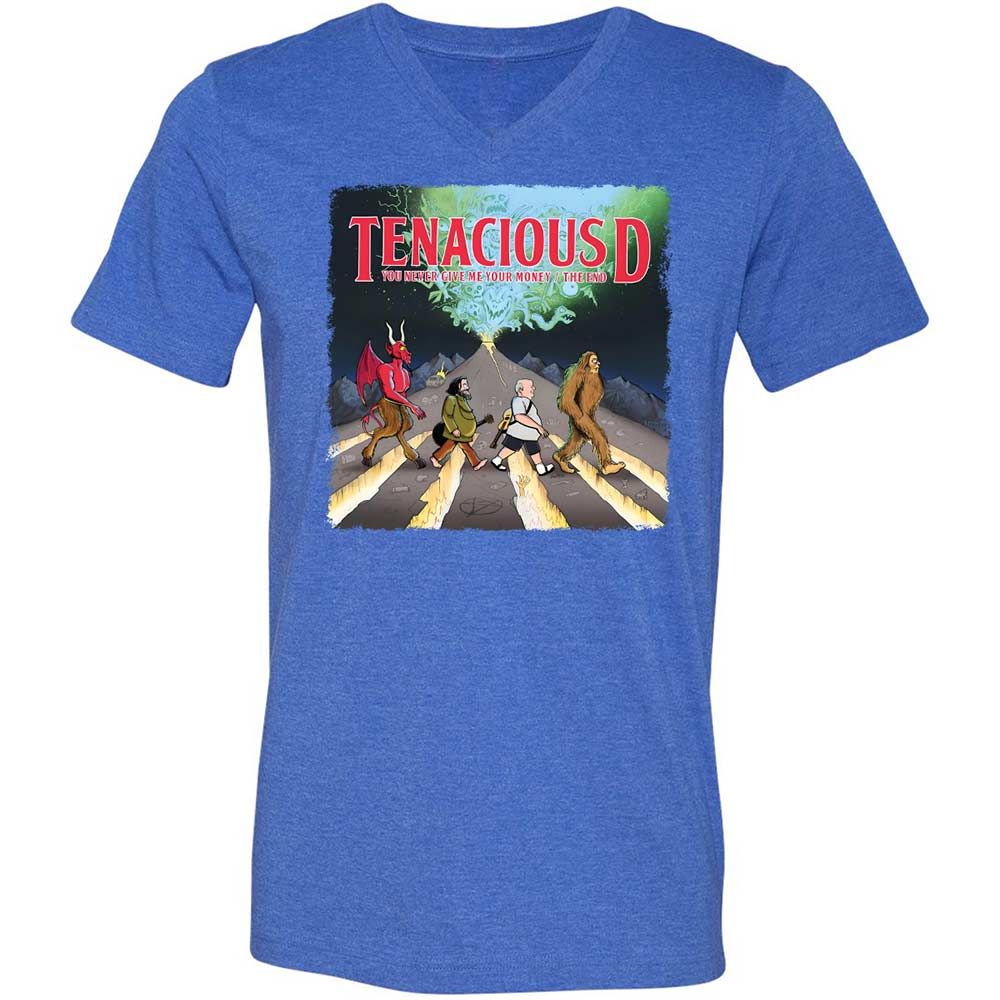 Unisex V-Neck T-Shirt - WTB8PQE3 - Heather True Royal - 4