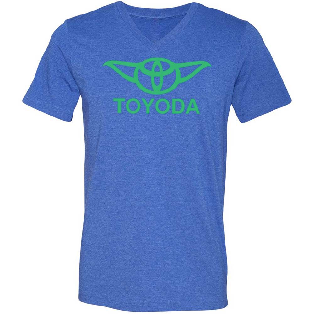 Unisex V-Neck T-Shirt - 5FQ7Y115 - Heather True Royal - 4