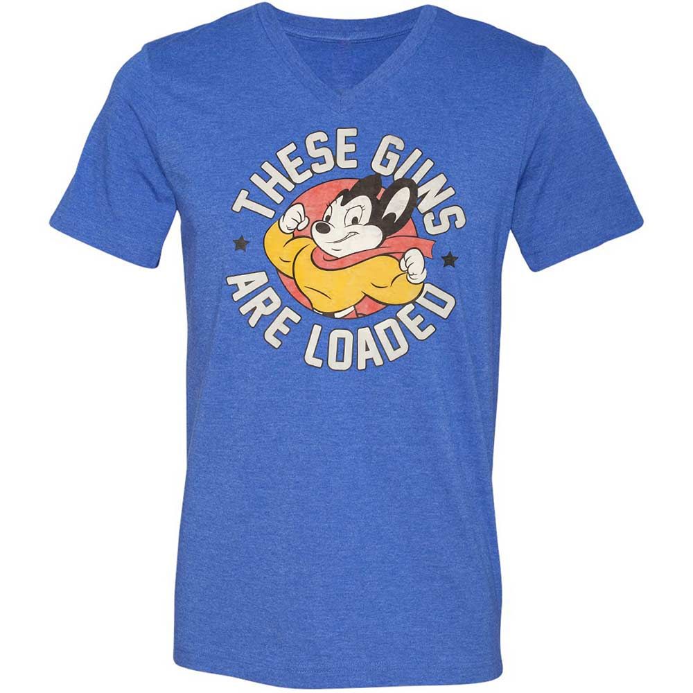 Unisex V-Neck T-Shirt - 5M86JP9M - Heather True Royal - 4