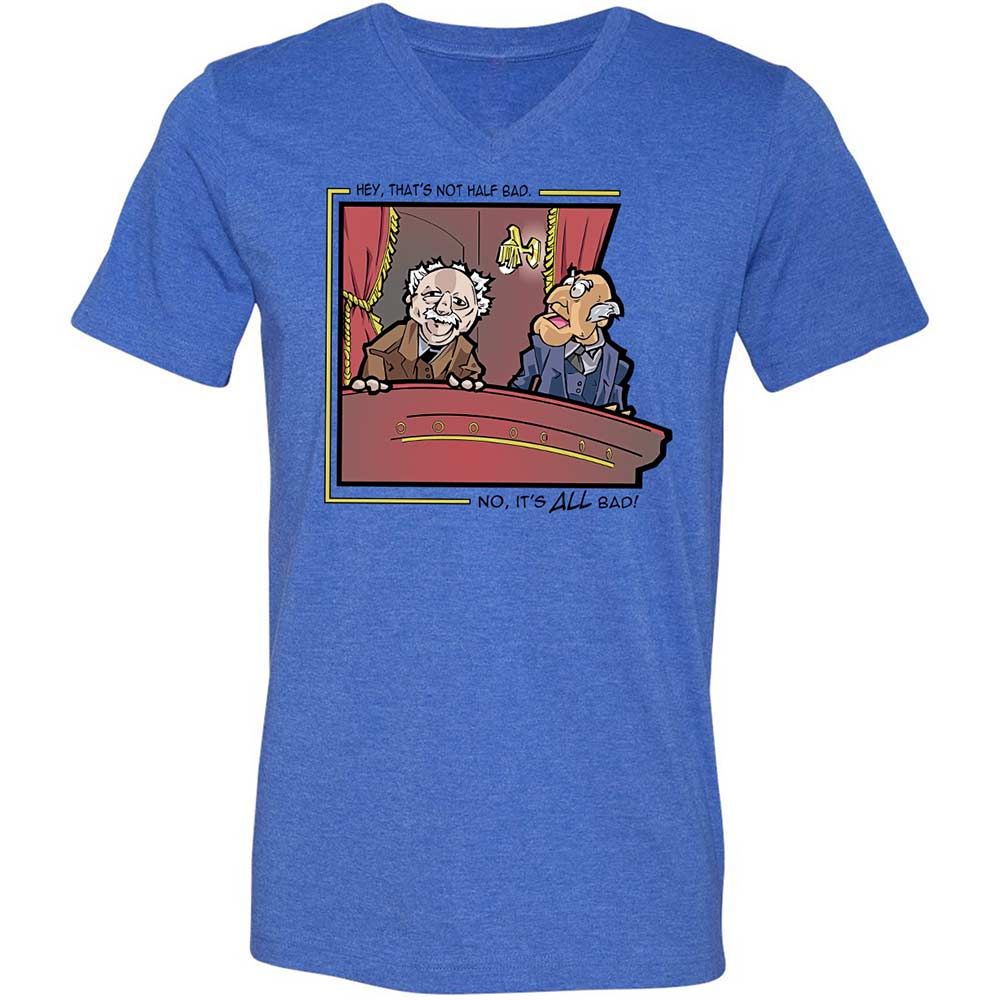 Unisex V-Neck T-Shirt - P8Z5UVAM - Heather True Royal - 4