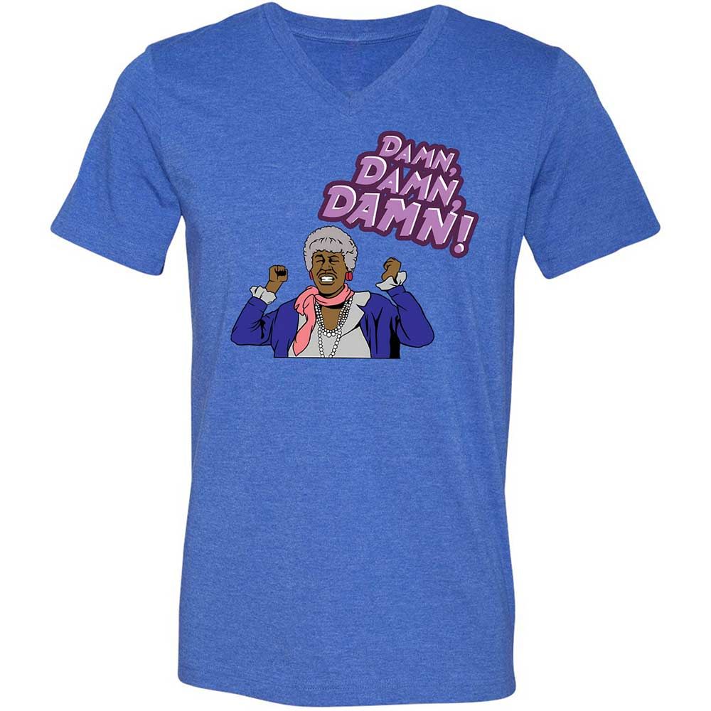 Unisex V-Neck T-Shirt - D8TELXKG - Heather True Royal - 4