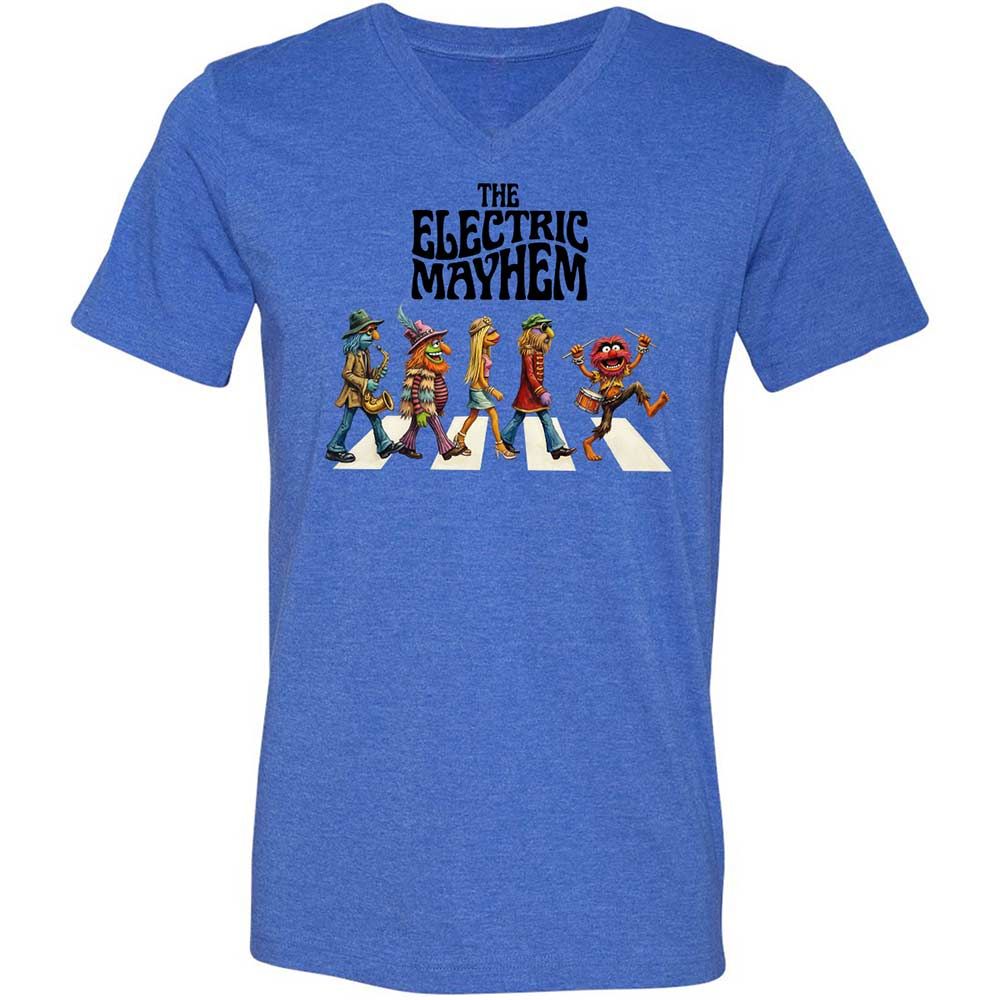 Unisex V-Neck T-Shirt - KLY8ZY8U - Heather True Royal - 4