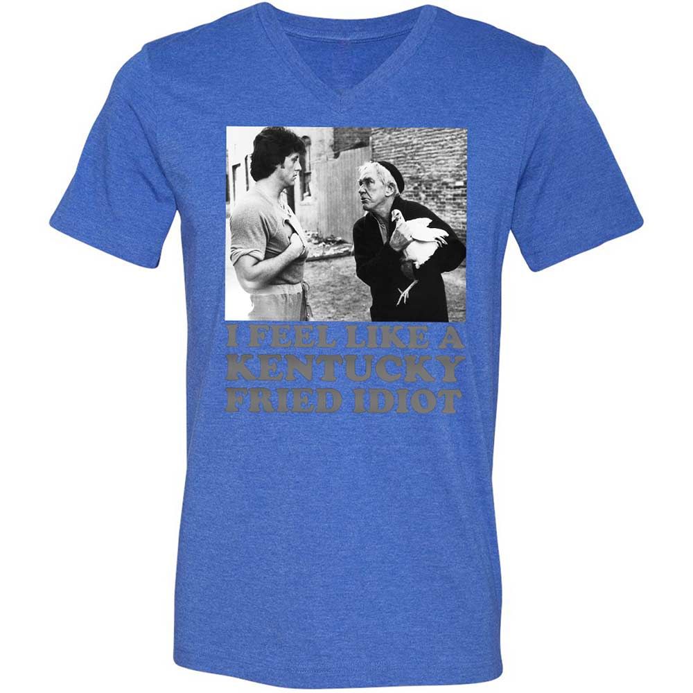 Unisex V-Neck T-Shirt - EJASL6Y7 - Heather True Royal - 4