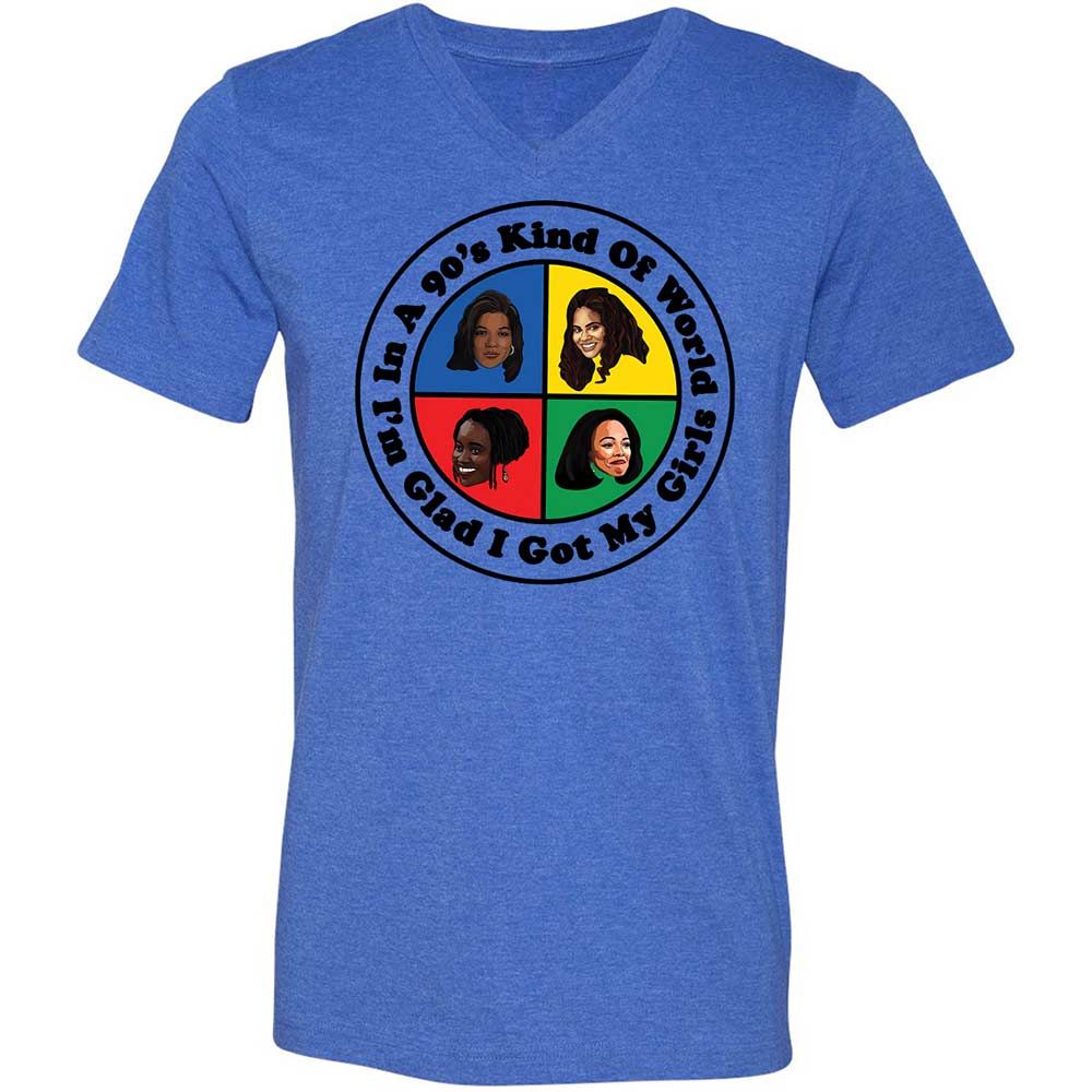 Unisex V-Neck T-Shirt - S46J1YTM - Heather True Royal - 4