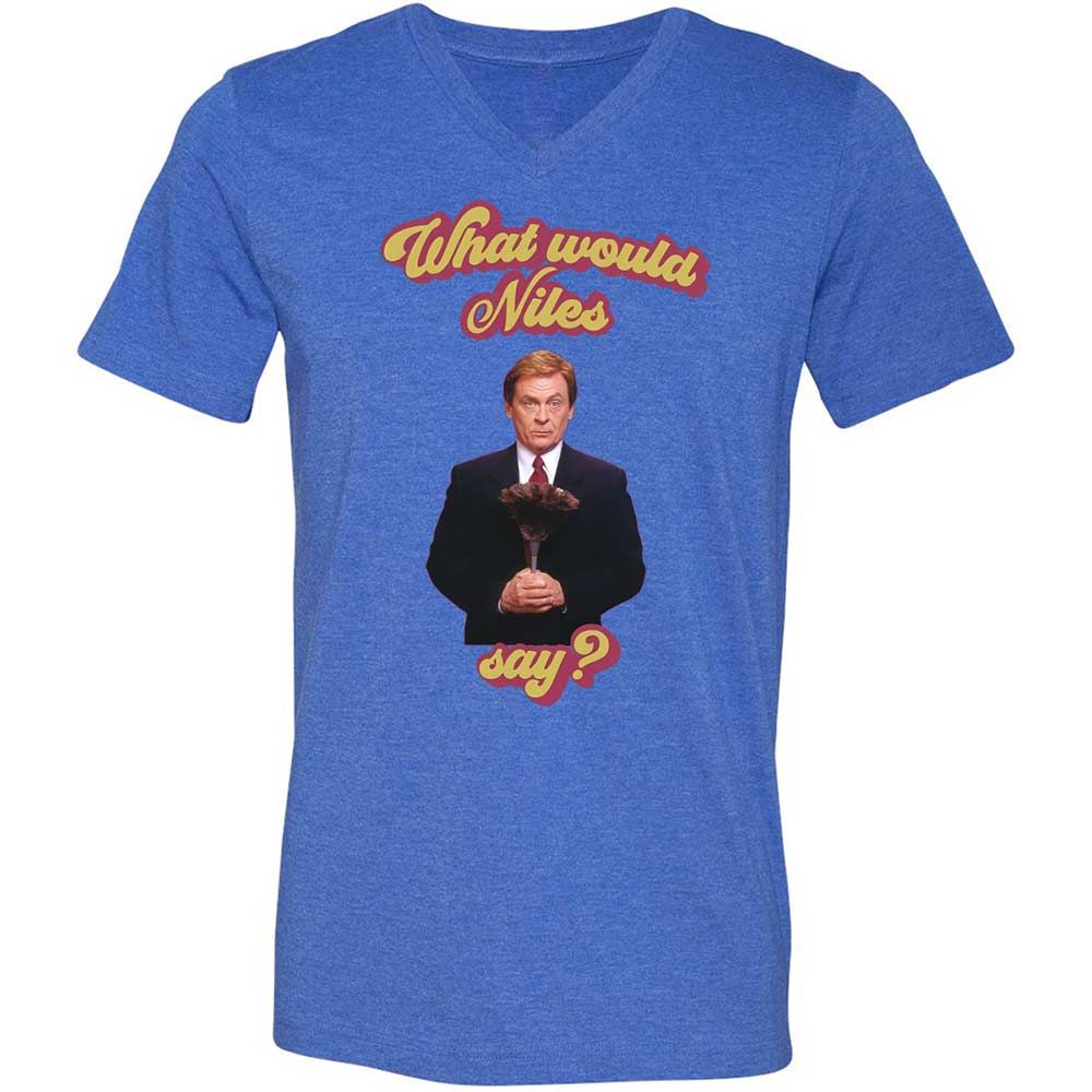 Unisex V-Neck T-Shirt - Y1XXTTVB - Heather True Royal - 4
