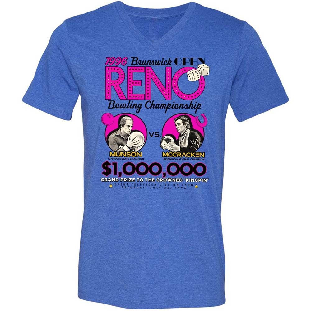 Unisex V-Neck T-Shirt - WRGSNQHQ - Heather True Royal - 4