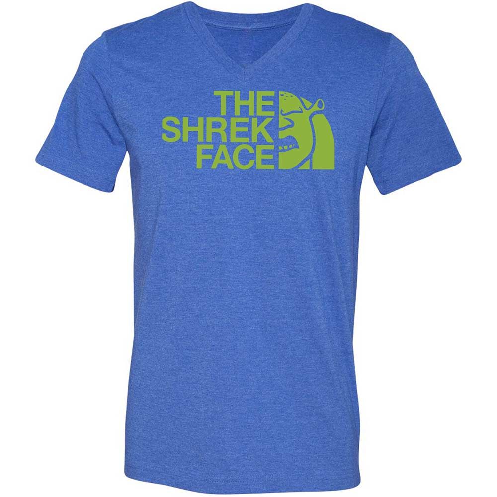 Unisex V-Neck T-Shirt - 4NDXKCHW - Heather True Royal - 4
