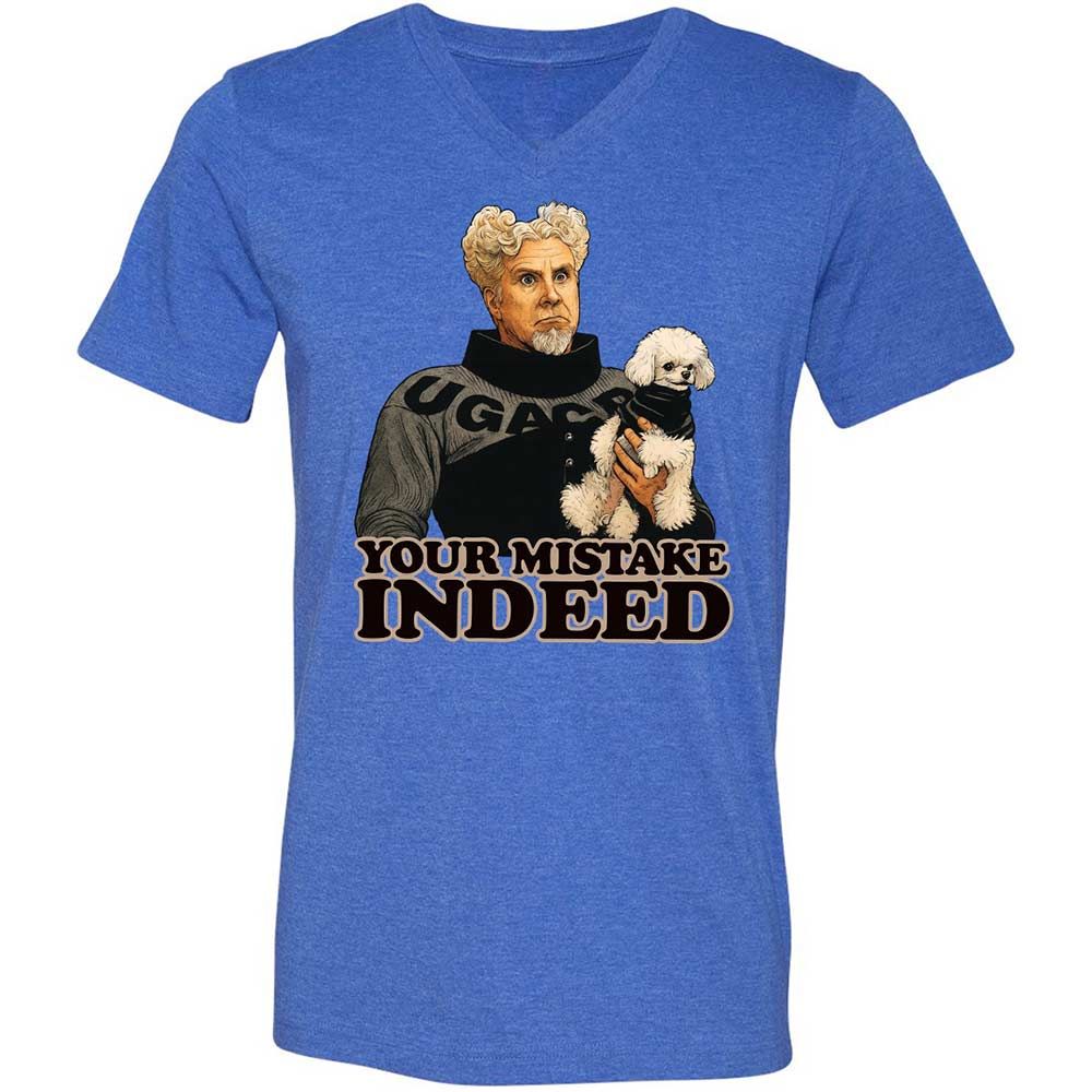 Unisex V-Neck T-Shirt - R2H6GNGE - Heather True Royal - 4