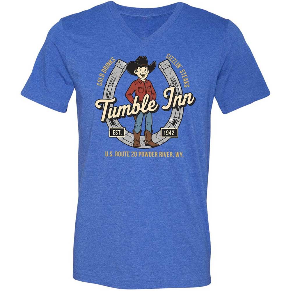 Unisex V-Neck T-Shirt - 65EF5G7D - Heather True Royal - 4