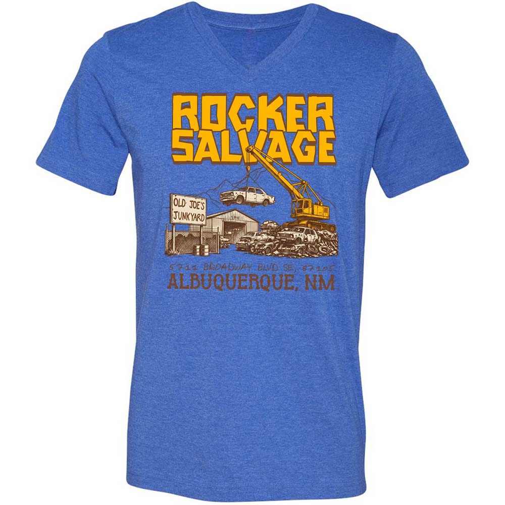 Unisex V-Neck T-Shirt - SW93D7BT - Heather True Royal - 4