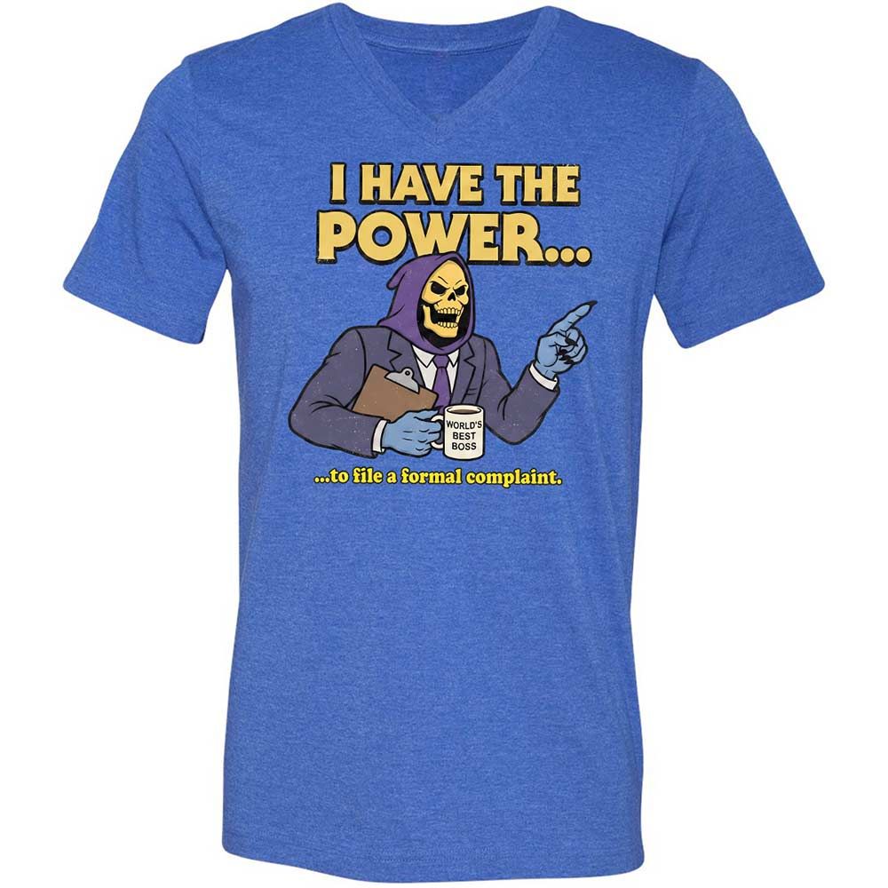 Unisex V-Neck T-Shirt - XZSLJC9S - Heather True Royal - 4