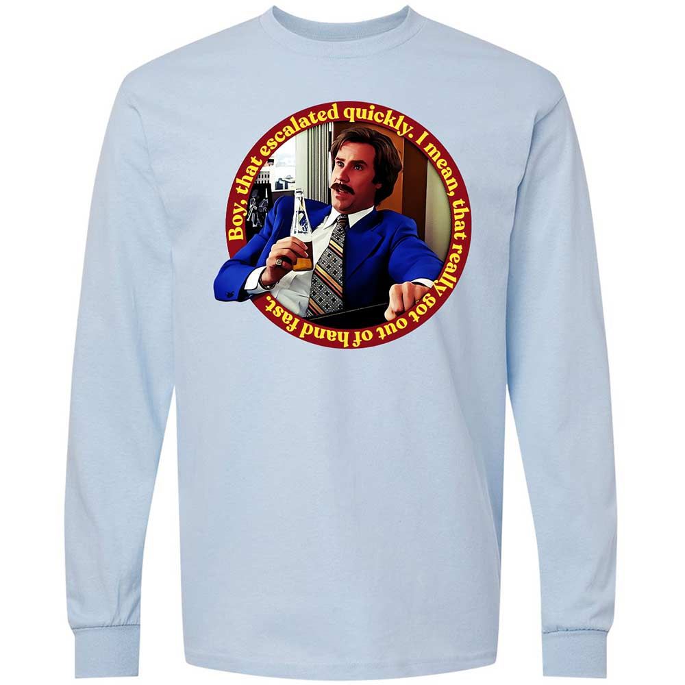 Long Sleeve T-Shirt - 8B4JUHJQ - Light Blue - 4