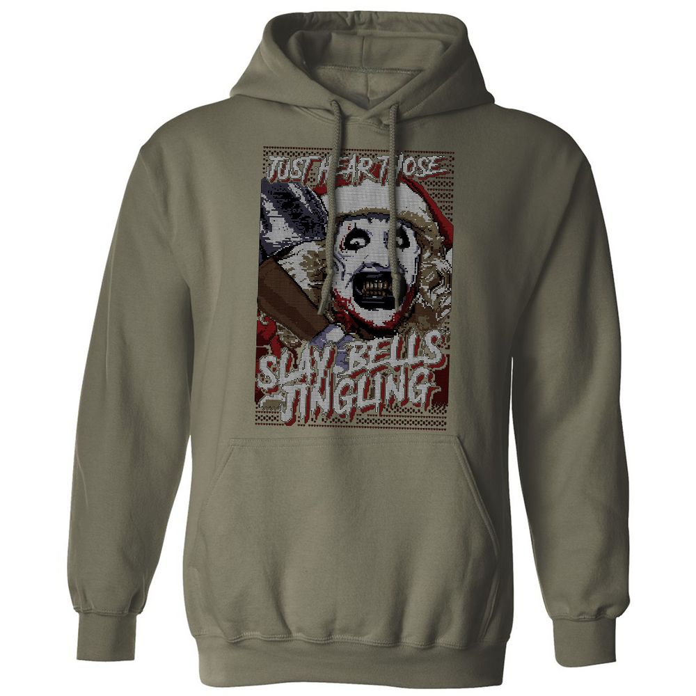 Slay Bells Jingling Classic Unisex Hoodie - Military Green - 4