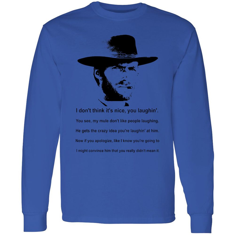 Clint Eastwood Mule Quote - Royal - 4