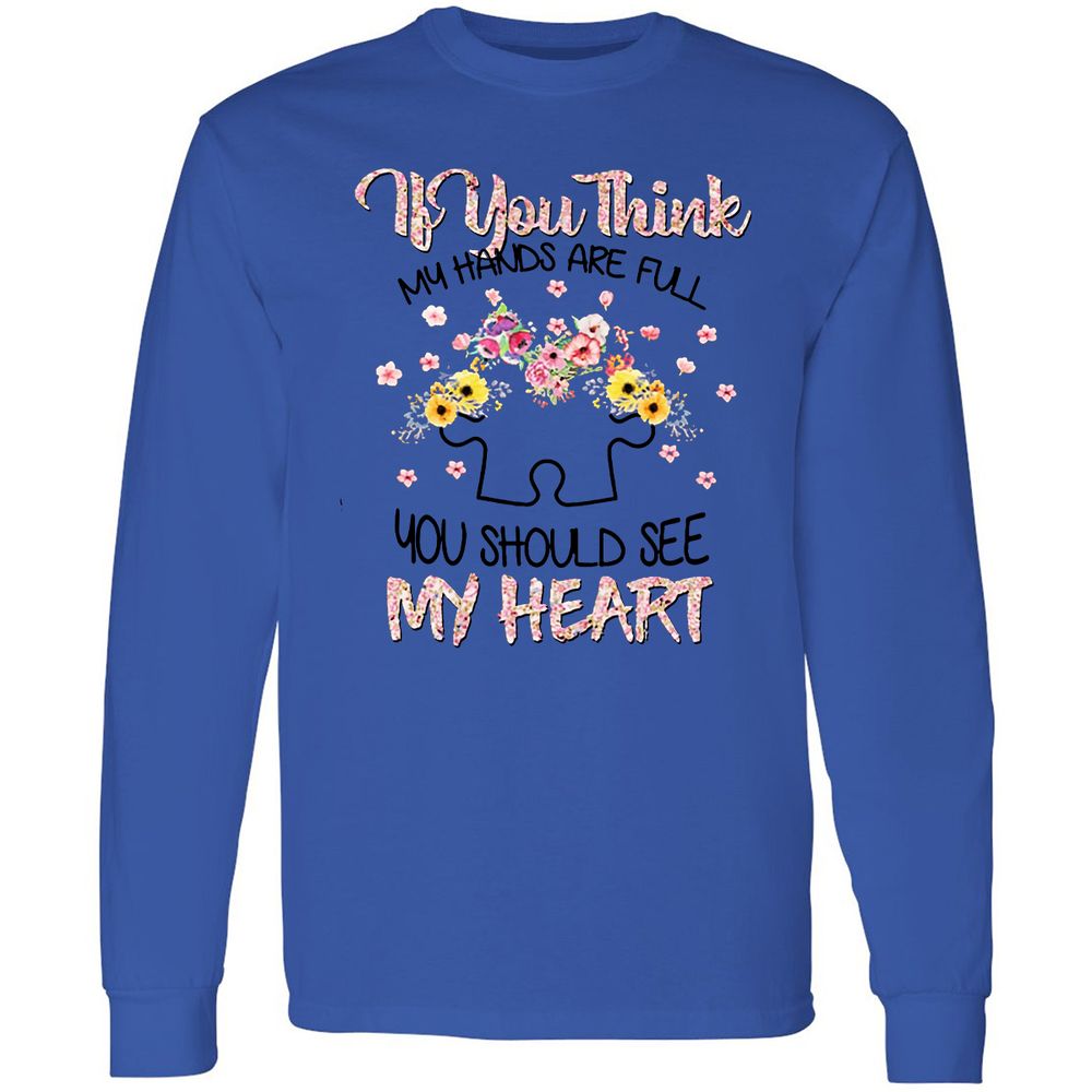 Long Sleeve T-Shirt - Q9BWWUS4 - Royal - 4