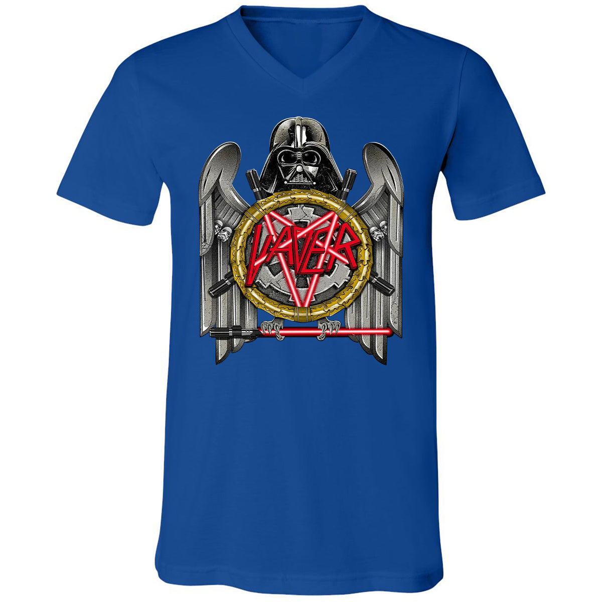 Unisex V-Neck T-Shirt - LQHHBQDZ - True Royal - 4