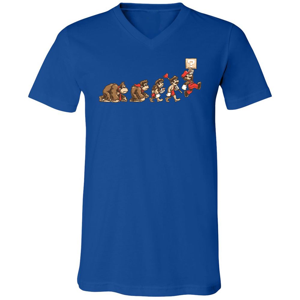 Unisex V-Neck T-Shirt - DFPR9PZG - True Royal - 4