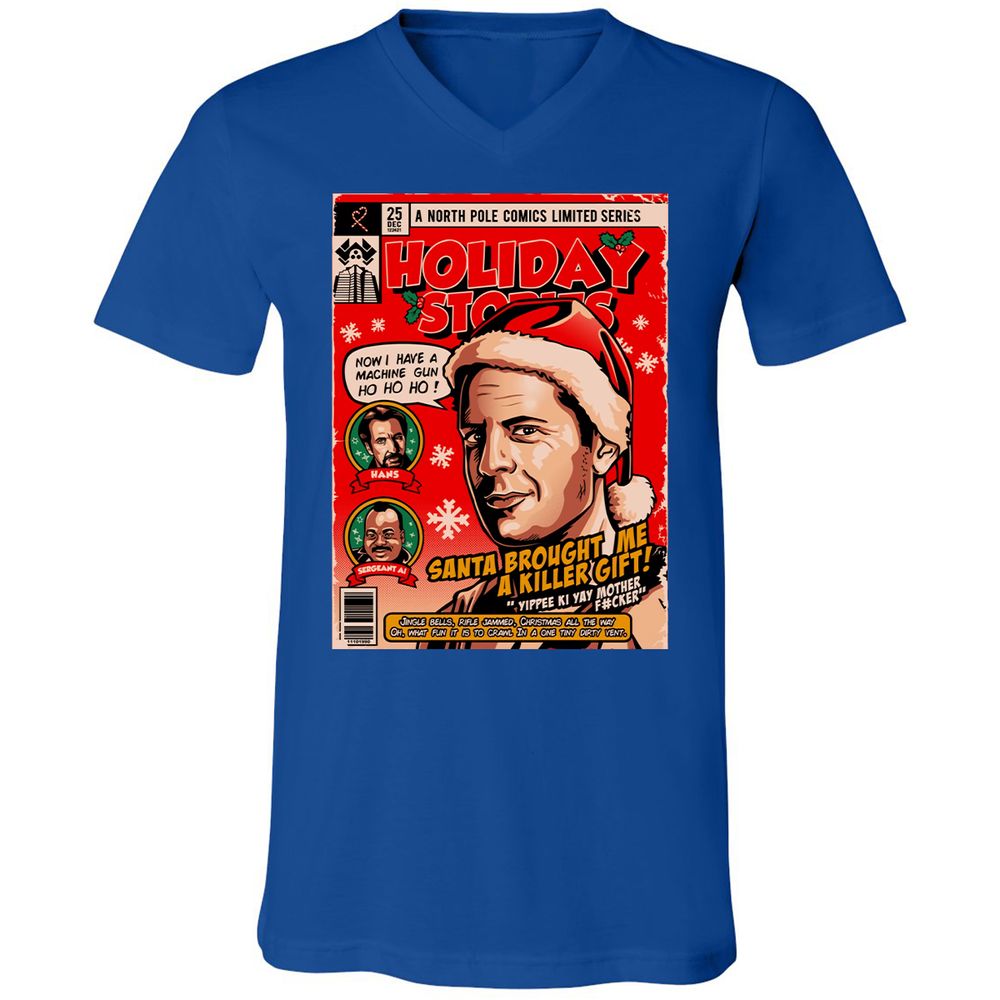 Unisex V-Neck T-Shirt - B8TQ1C52 - True Royal - 4